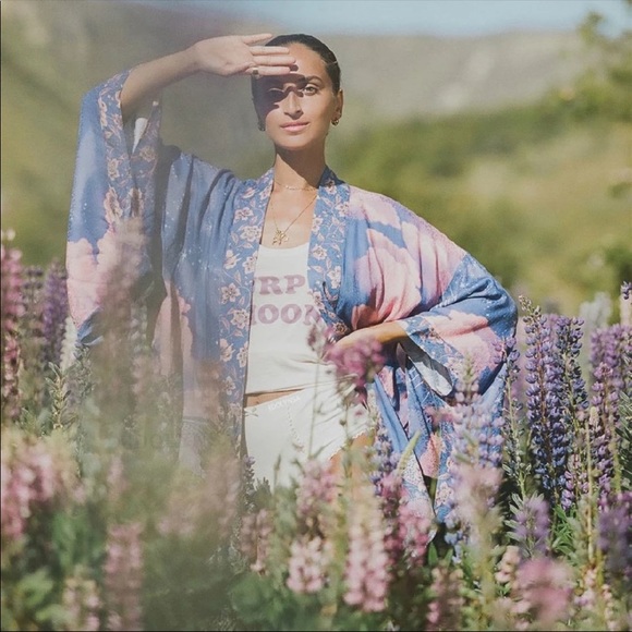 Boho gypsy moon star kimono purple luna robe - Picture 2 of 9